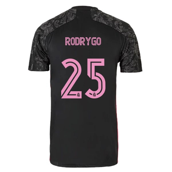 Trikot Real Madrid Ausweich NO.25 Rodrygo 2020-21 Schwarz Fussballtrikots Günstig